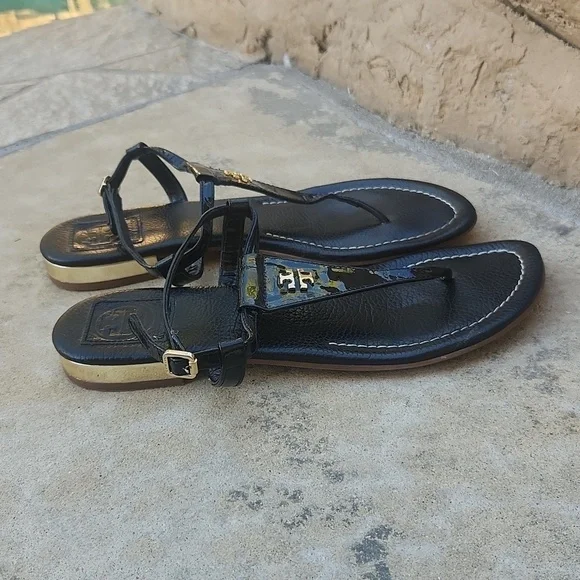 Tory Burch Women's Black patent Dillan Sandal Size 7.5 - Picture 3 of 13